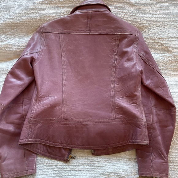 Pink Genuine Leather Jacker - Picture 2 of 9